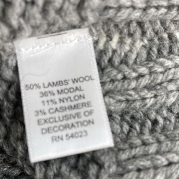 BANANA REPUBLIC XL Lambs Wool/Cashmere/ Modal Blend Ruffle Neck Chunky Sweater - Picture 6 of 9